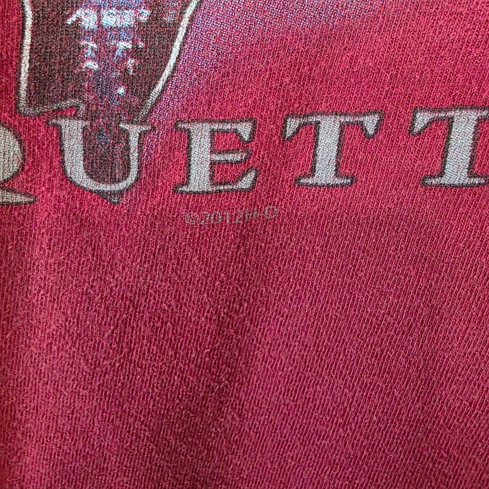 Harley Davidson T-Shirt Mens 2XL Maroon Skull Flame Bald Eagle Marquette MI 2012 - Picture 7 of 11